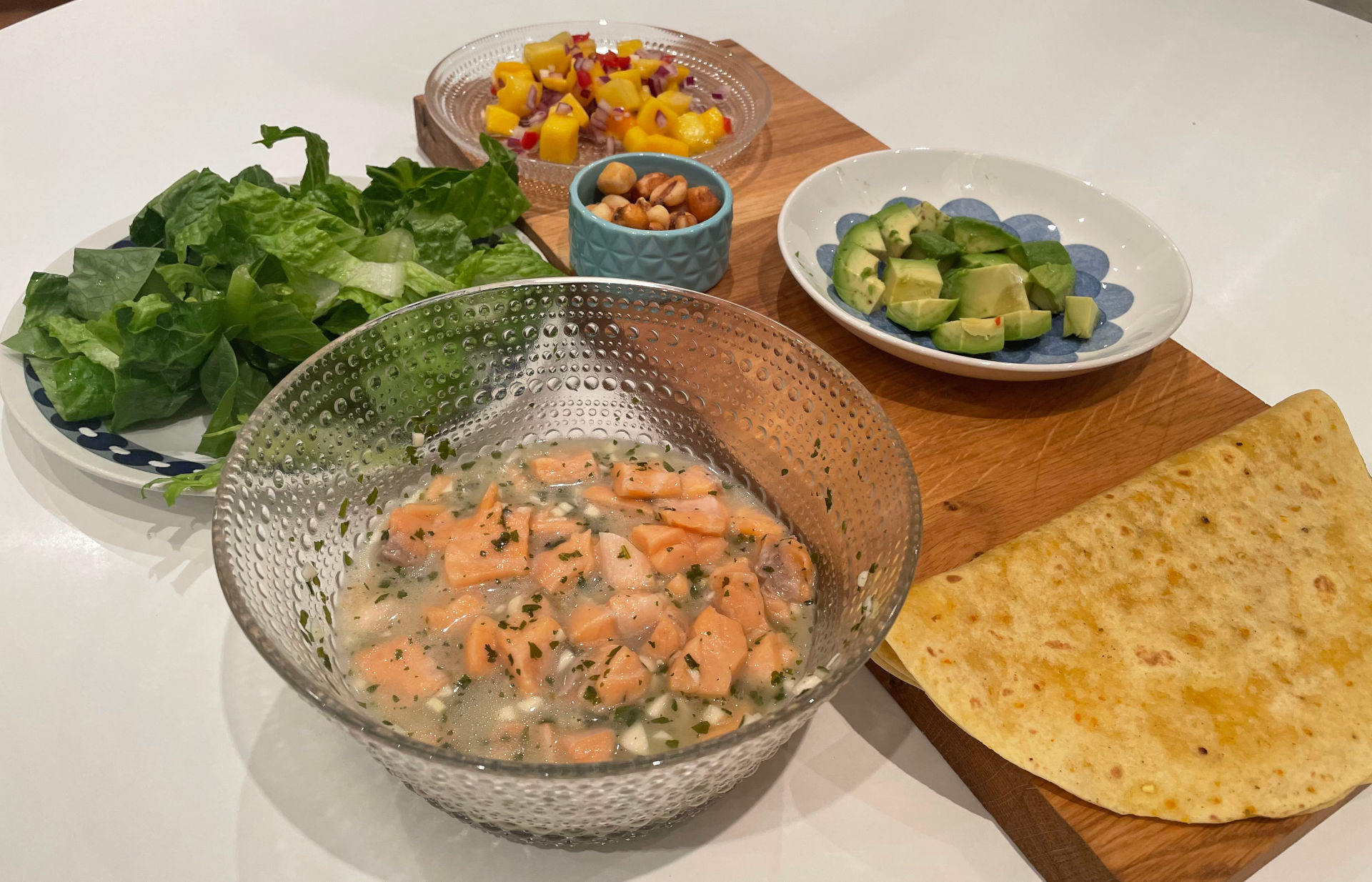 Ceviche med tillbehör